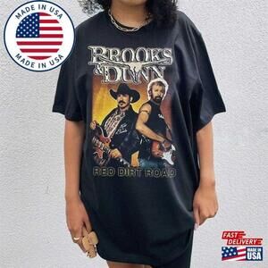 Retro Brooks And Dunn Shirt T-Shirt Red Dirt Road Country Concert
